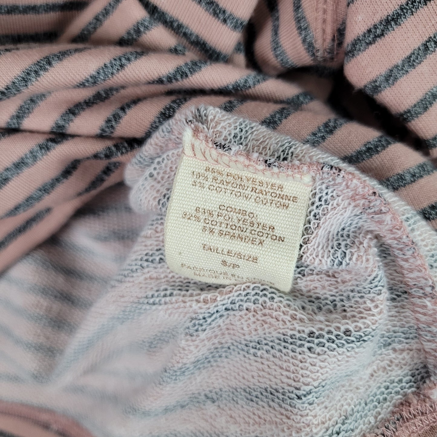 Pink & Grey Striped Hooded Pullover - Liquid X (S)