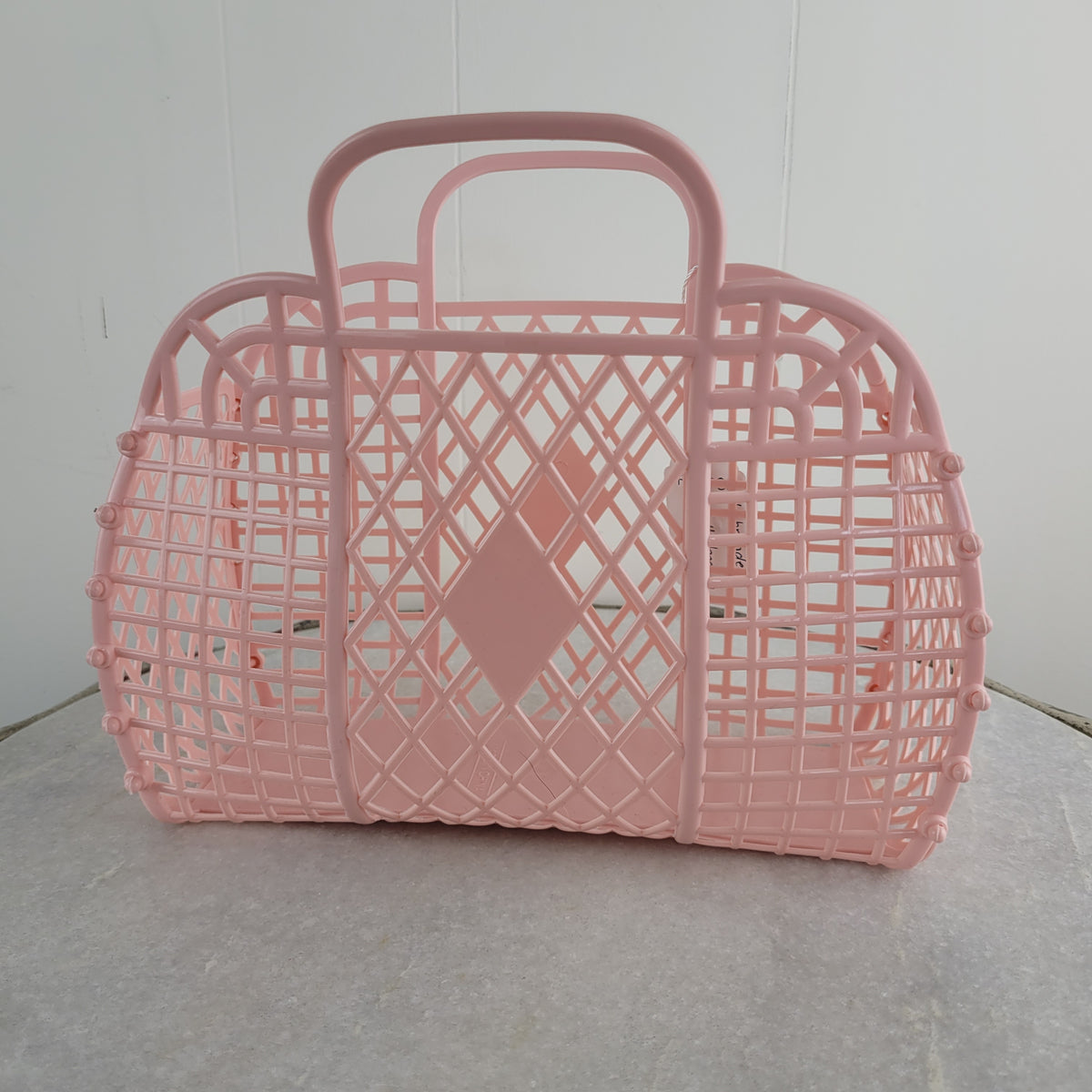Pink Jelly Basket Handbag - Unbranded