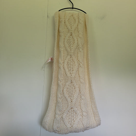 Cream Cable Knit Pom Pom Scarf - Canadiana