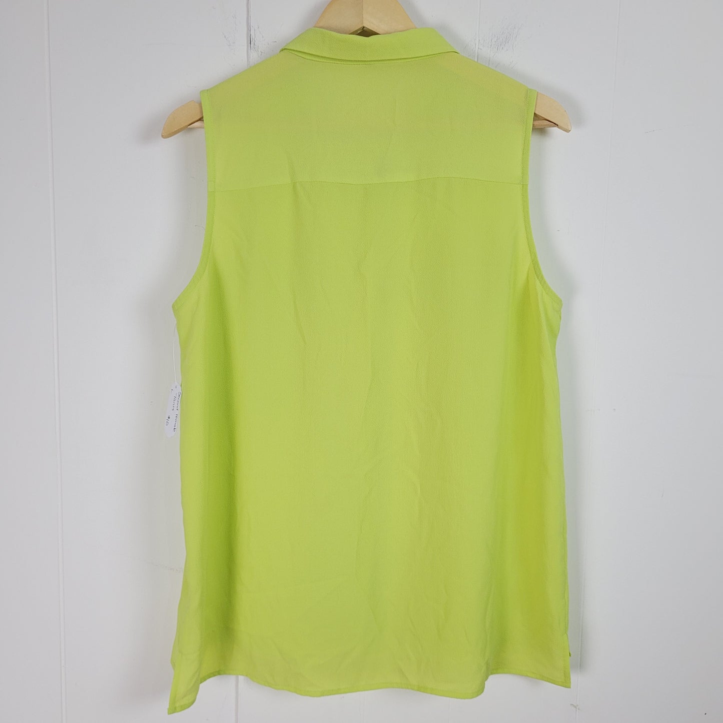 Neon Green Sleeveless Button Front Blouse - Second Female (Large)
