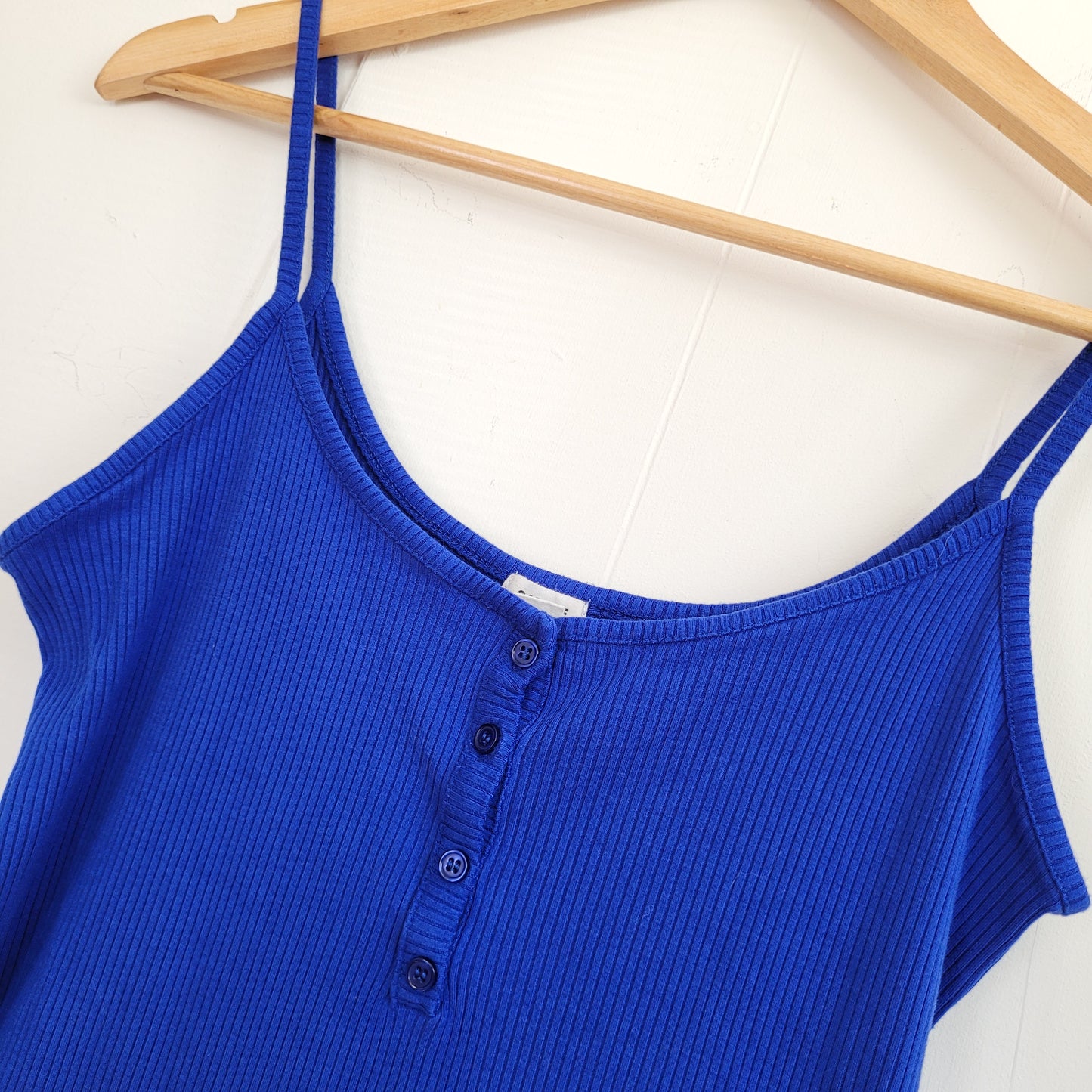 Blue Ribbed Henley Bodysuit - Garage (Large)
