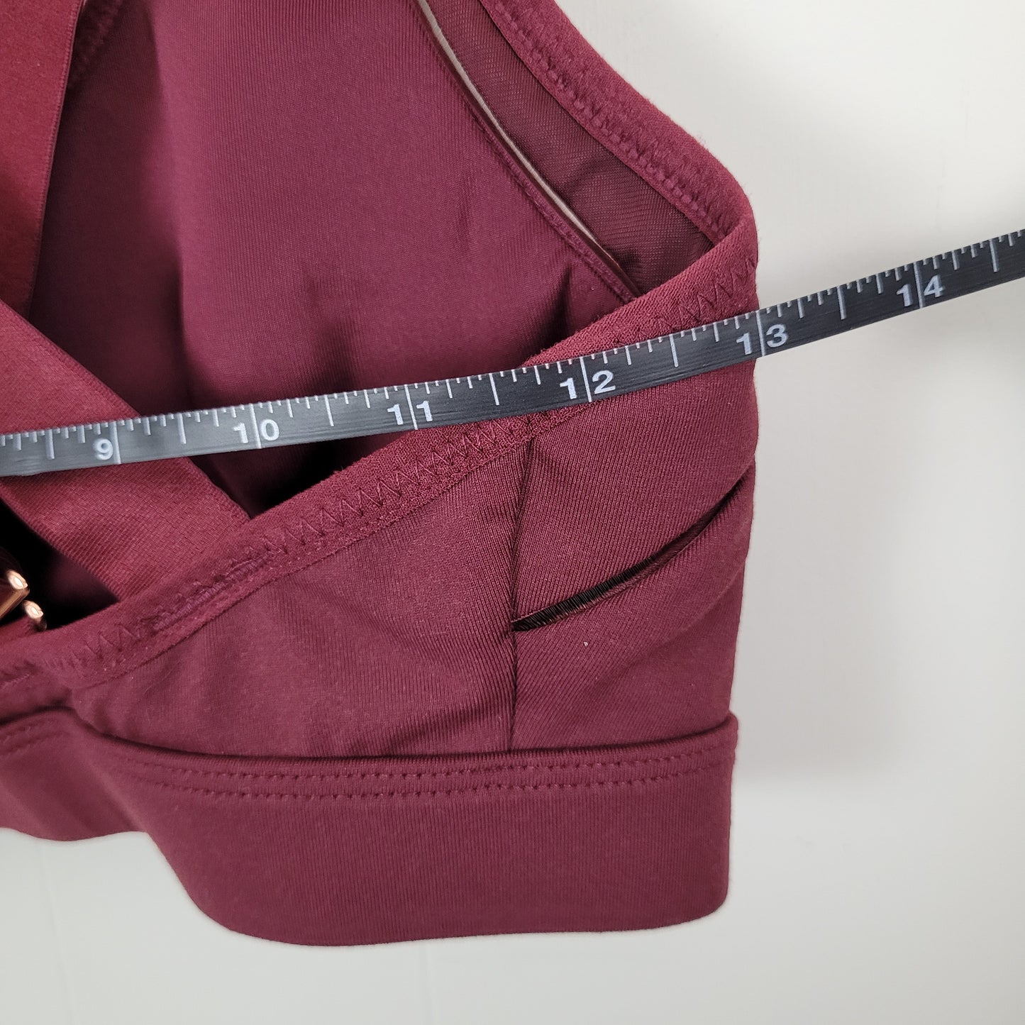Burgundy Strappy Sports Bra  - Fabletics (Estimated Small)