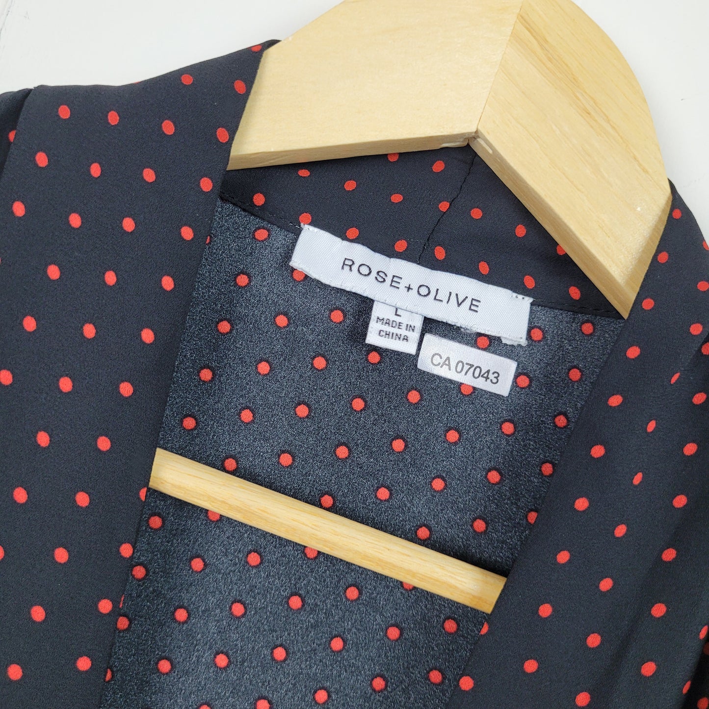 Black & Red Polka Dot Sleeveless Blouse -  Rose + Olive (Large)