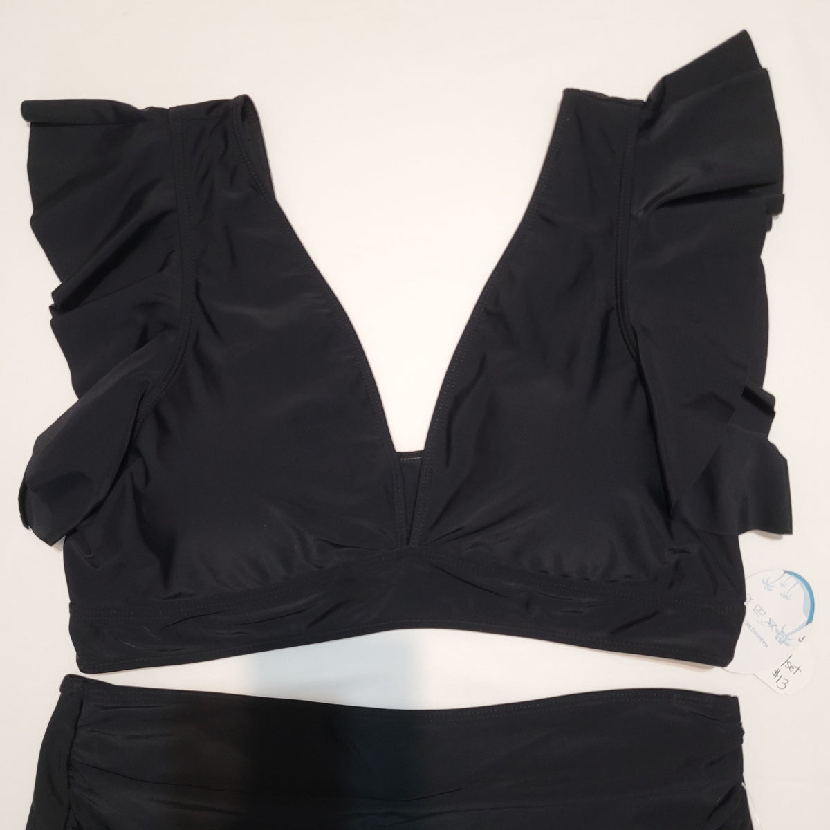 Black Ruffle Sleeve Bikini Set - Soucrat (XL)