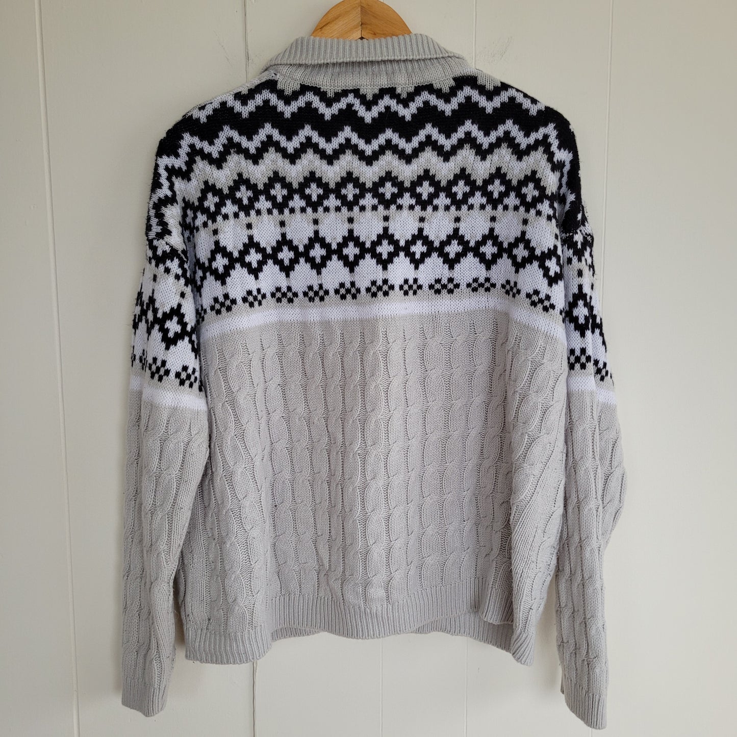 Grey Half Zip Knit Sweater - Guilty (Size L)