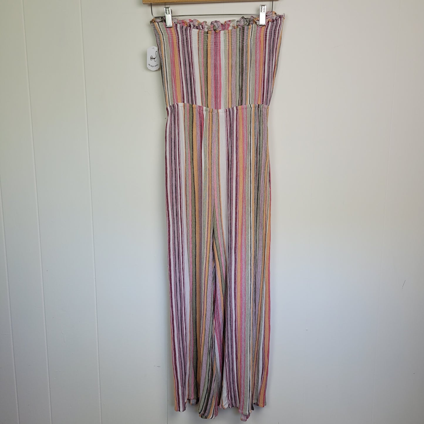 Striped Strapless Wide-Leg Jumpsuit - Hello Heart