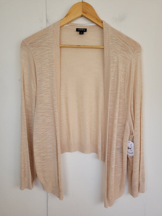 Torrid Size 3 (3X) Beige Open Front Lightweight Cardigan
