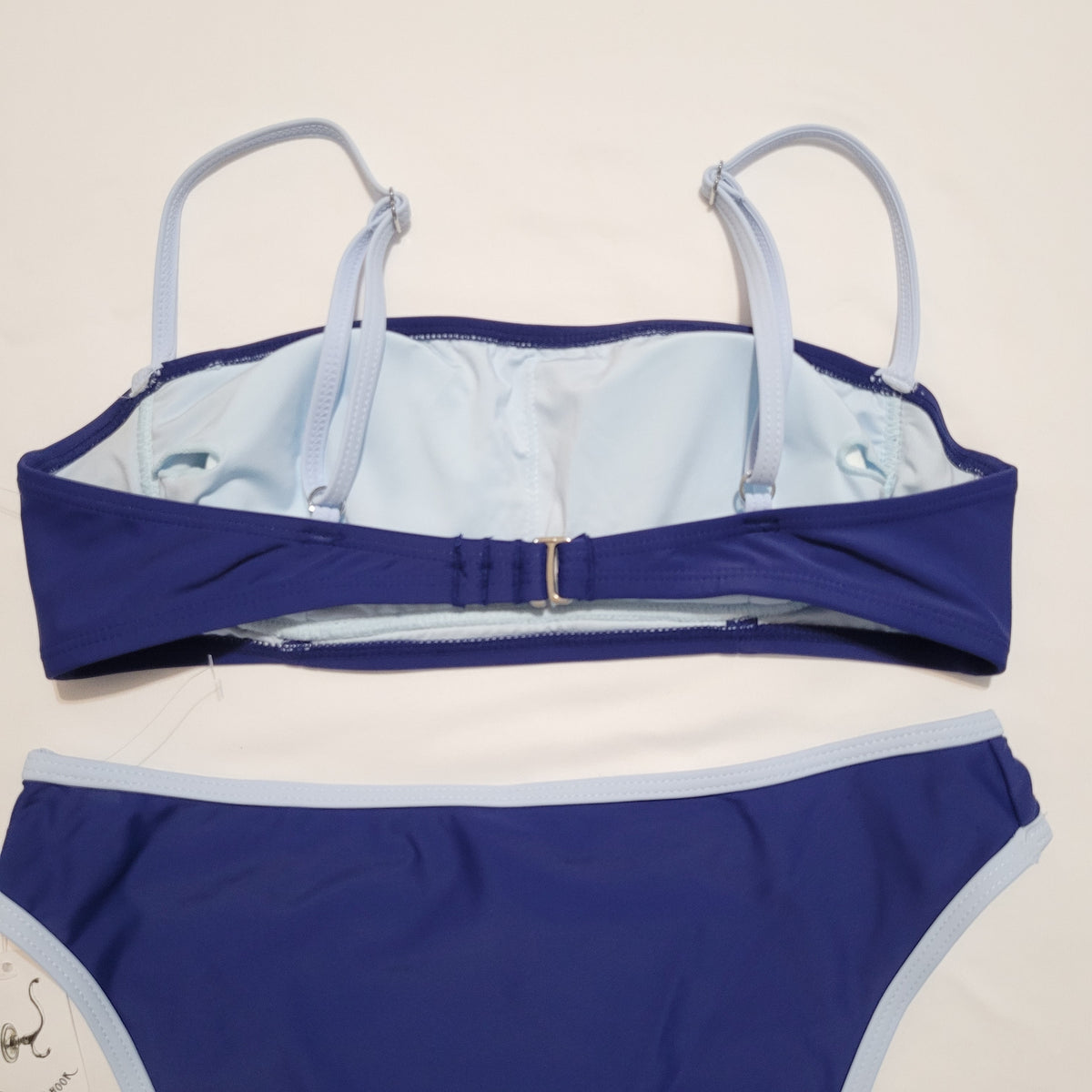 Navy & Light Blue Contrast Trim Bikini Set - Unbranded (M)