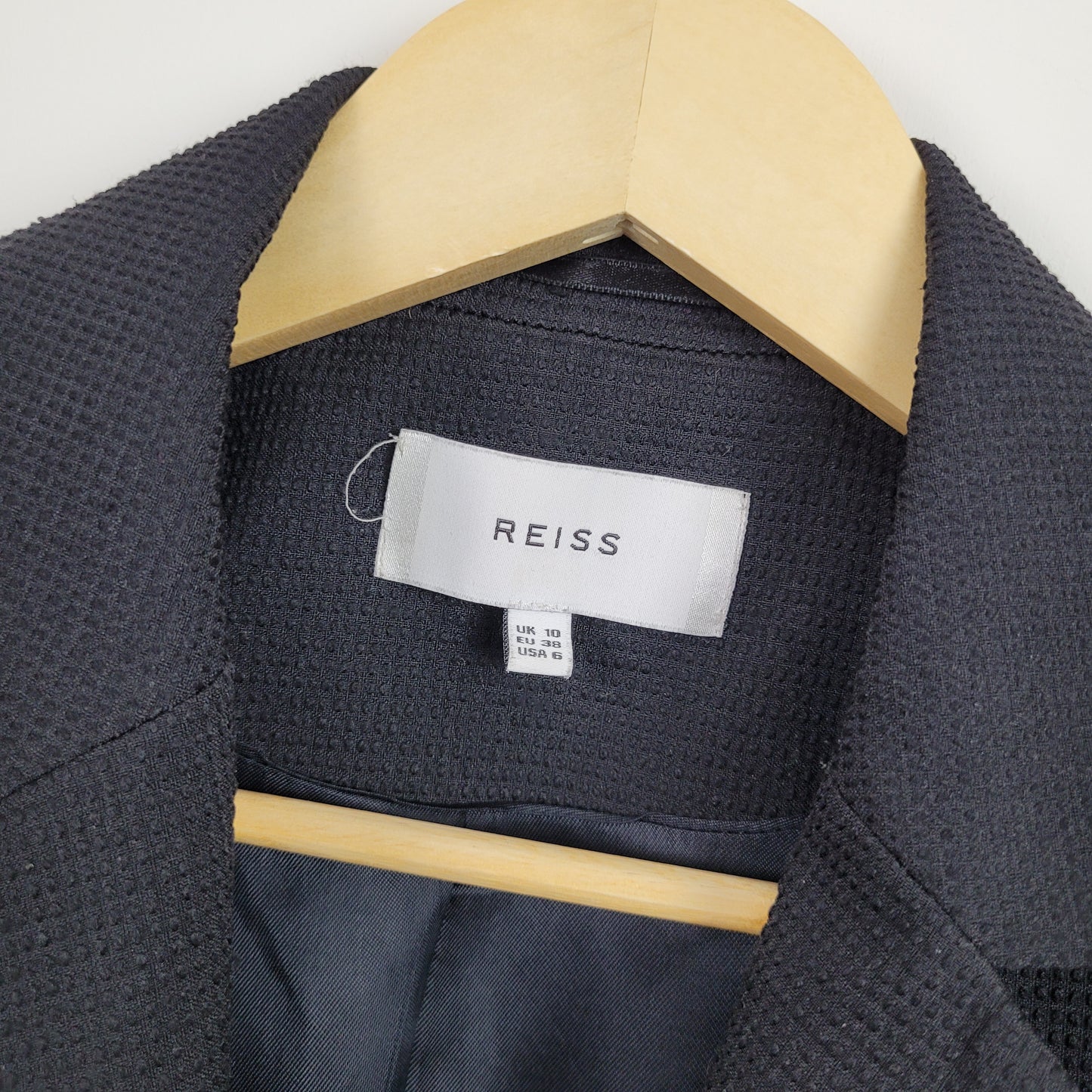 Black Textured Peplum Blazer - REISS (Size 6 US)