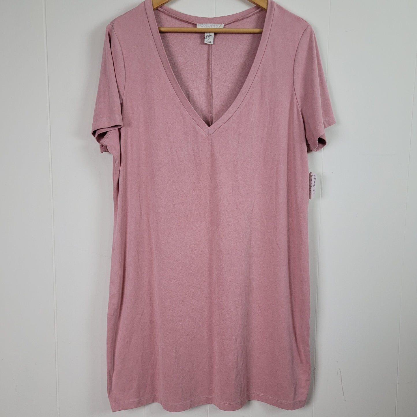 Dusty Pink Faux Suede T-Shirt Dress - Forever 21 (0XL)