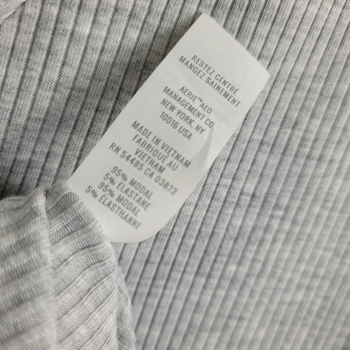 Grey Ribbed Long Sleeve Top - OFFLINE by Aerie (Size XL)