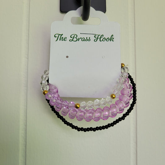 Pink Multi-Strand Beaded Bracelet Set