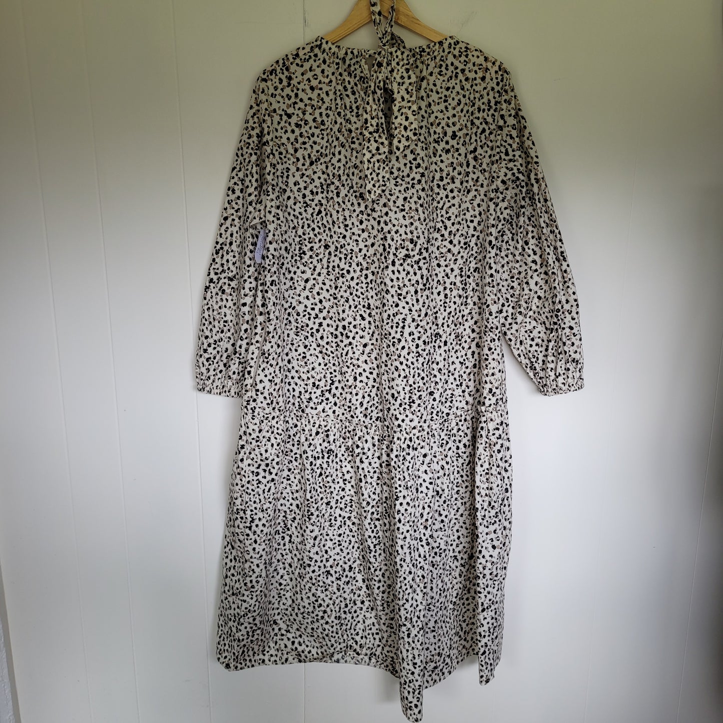 Cream Animal Print Midi Dress - Who What Wear (Size L)
