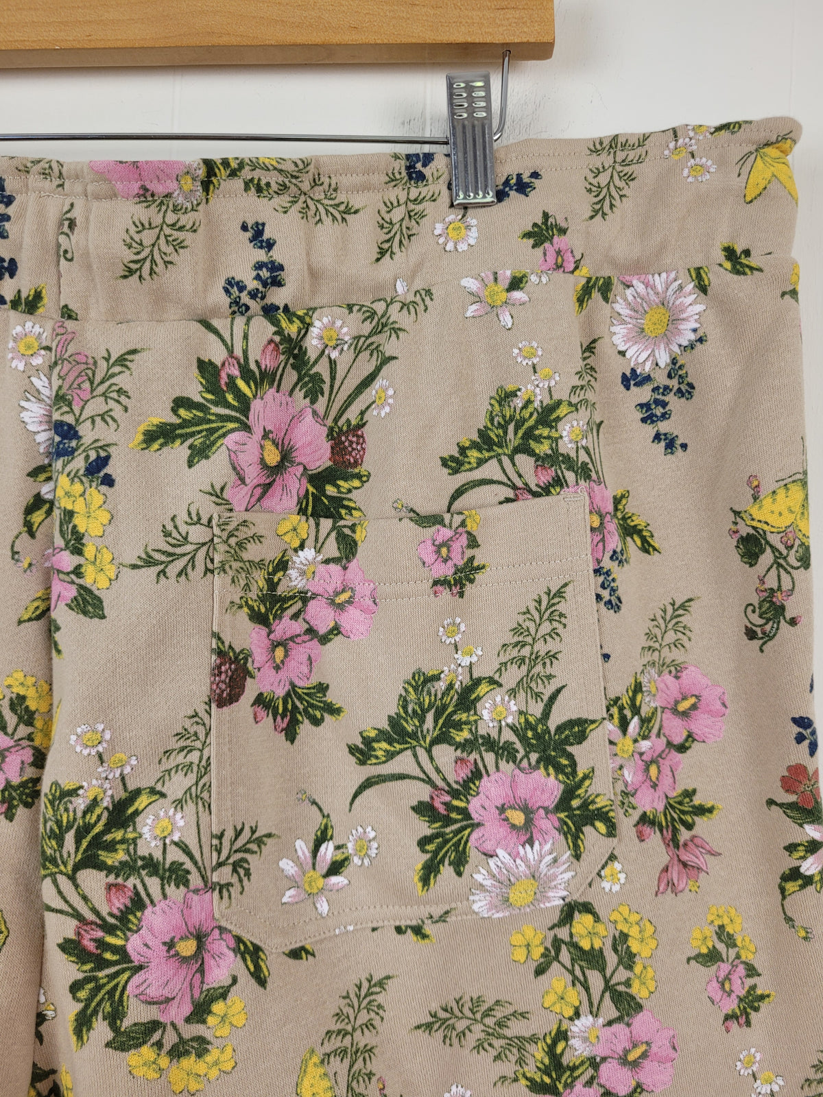 MyStyle Size 2X Beige Floral Drawstring Shorts