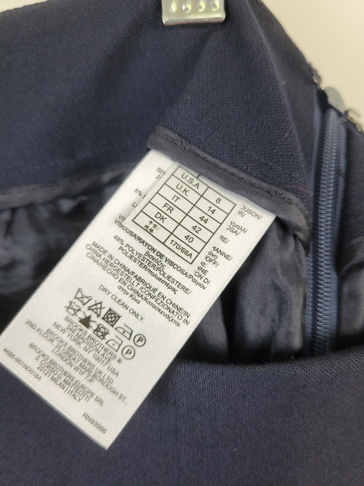Brooks Brothers Size 8 Navy Pleated A-Line Skirt