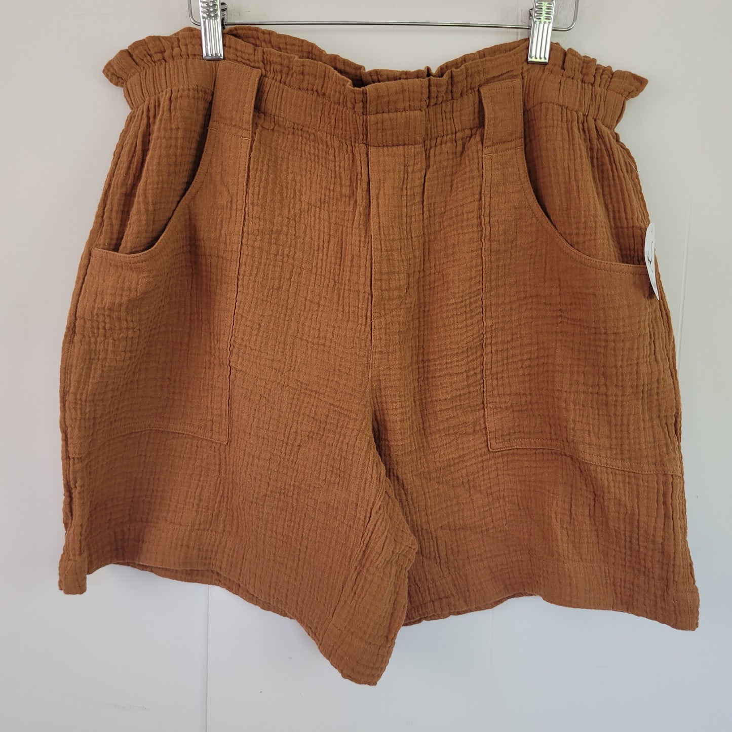 Brown Cotton Gauze Paperbag Shorts - Reitmans (14)