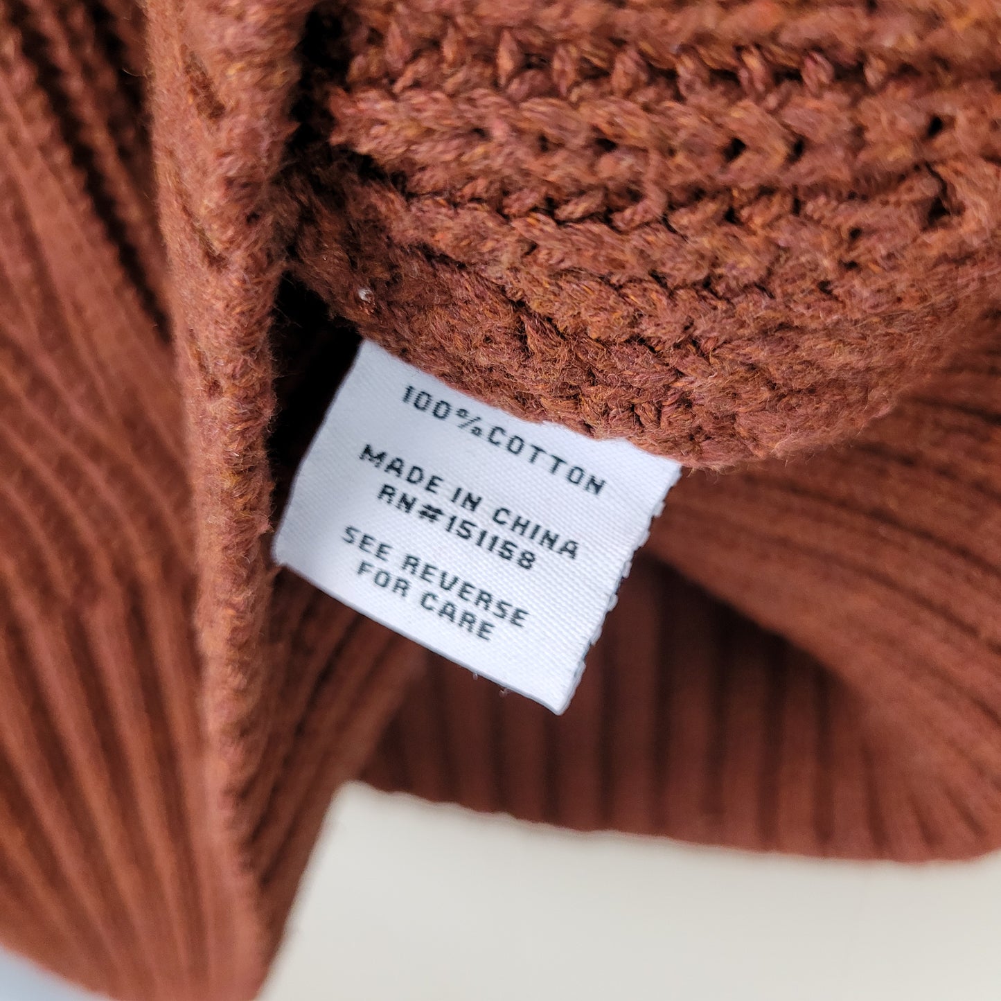 Rust Brown Chunky Knit Sweater - 525 (Size M)