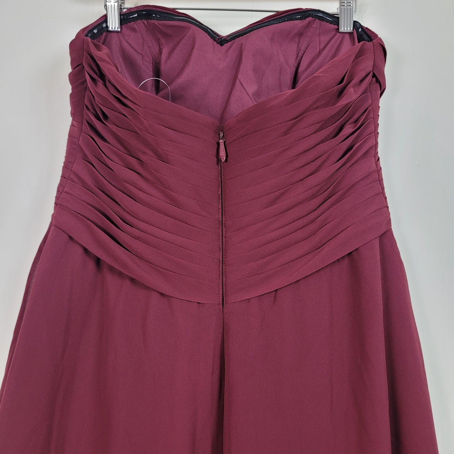 Burgundy Strapless Special Occasion Dress - Azazie (Size A12)