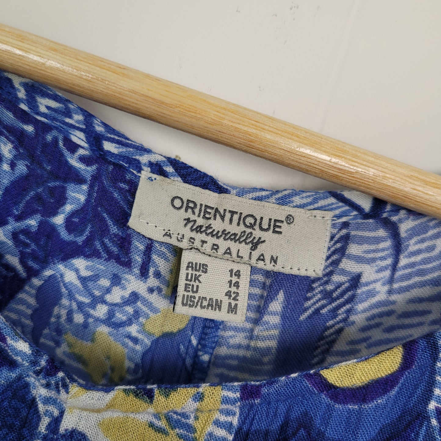 Blue Abstract Print Tie-Waist Dress - Orientique (Medium)