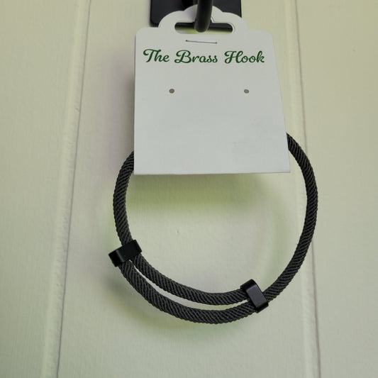 Charcoal Grey Mesh Cable Bracelet