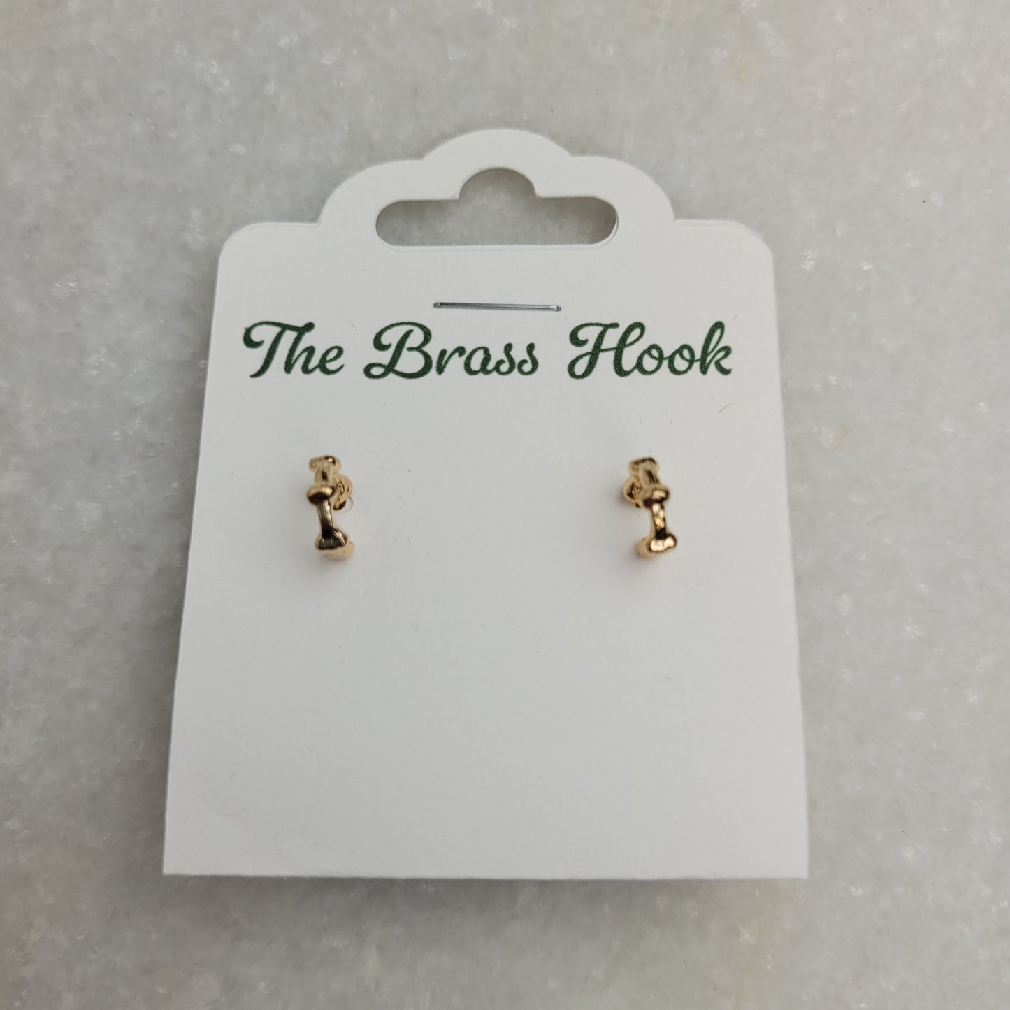 Gold Tone Organic Open Hoop Stud Earrings