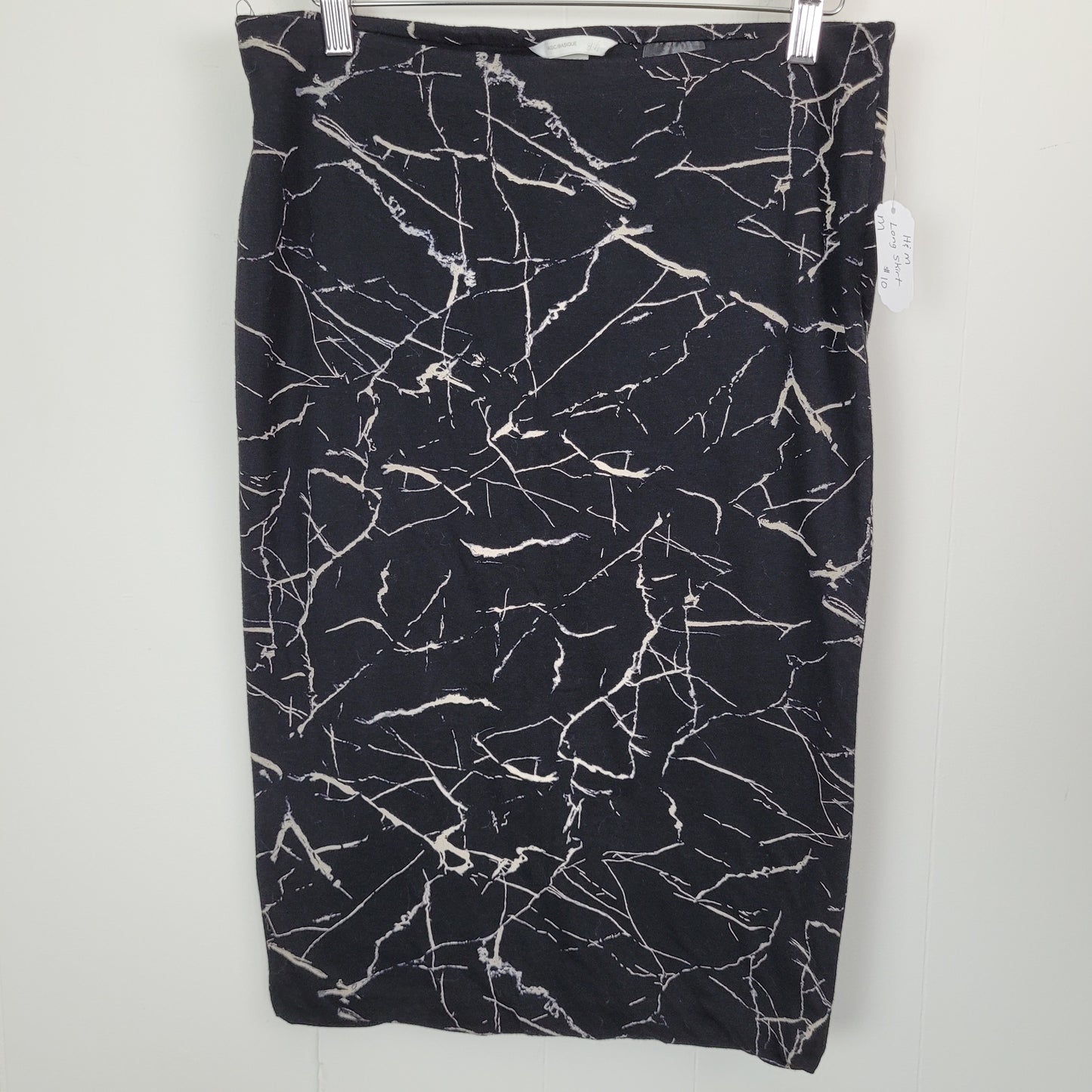 Black Marble Print Pencil Skirt - H&M (Size M)
