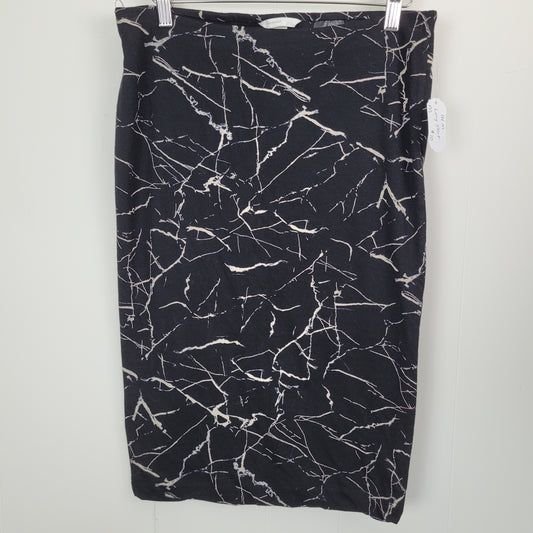 Black Marble Print Pencil Skirt - H&M (Size M)