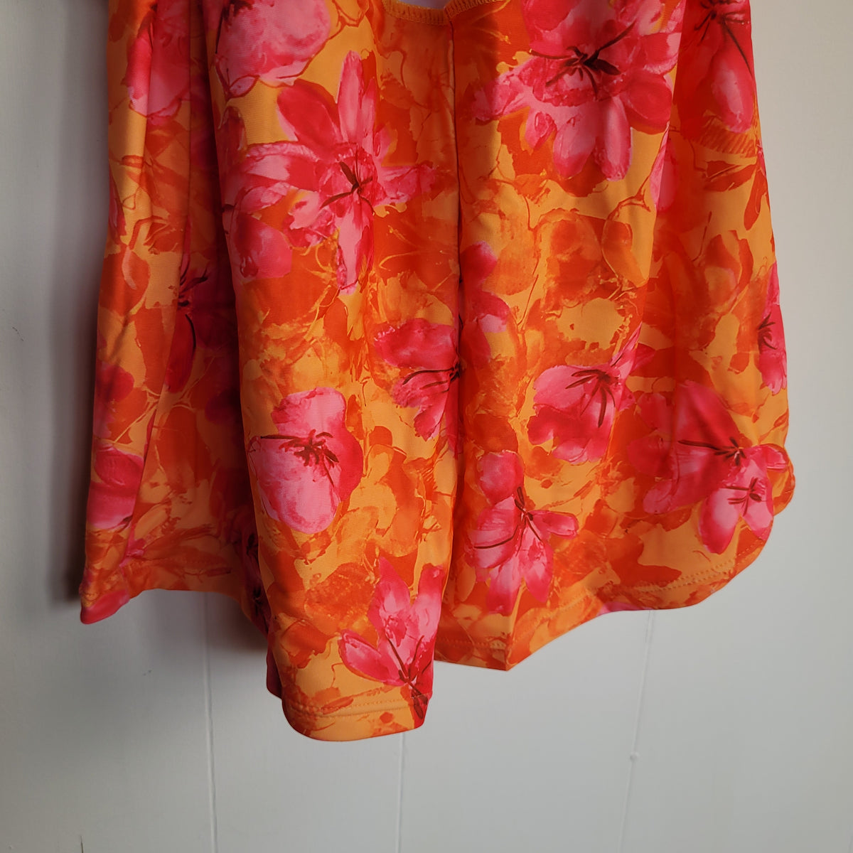 Orange & Pink Floral Swim Dress - CoCopear (Size XL)