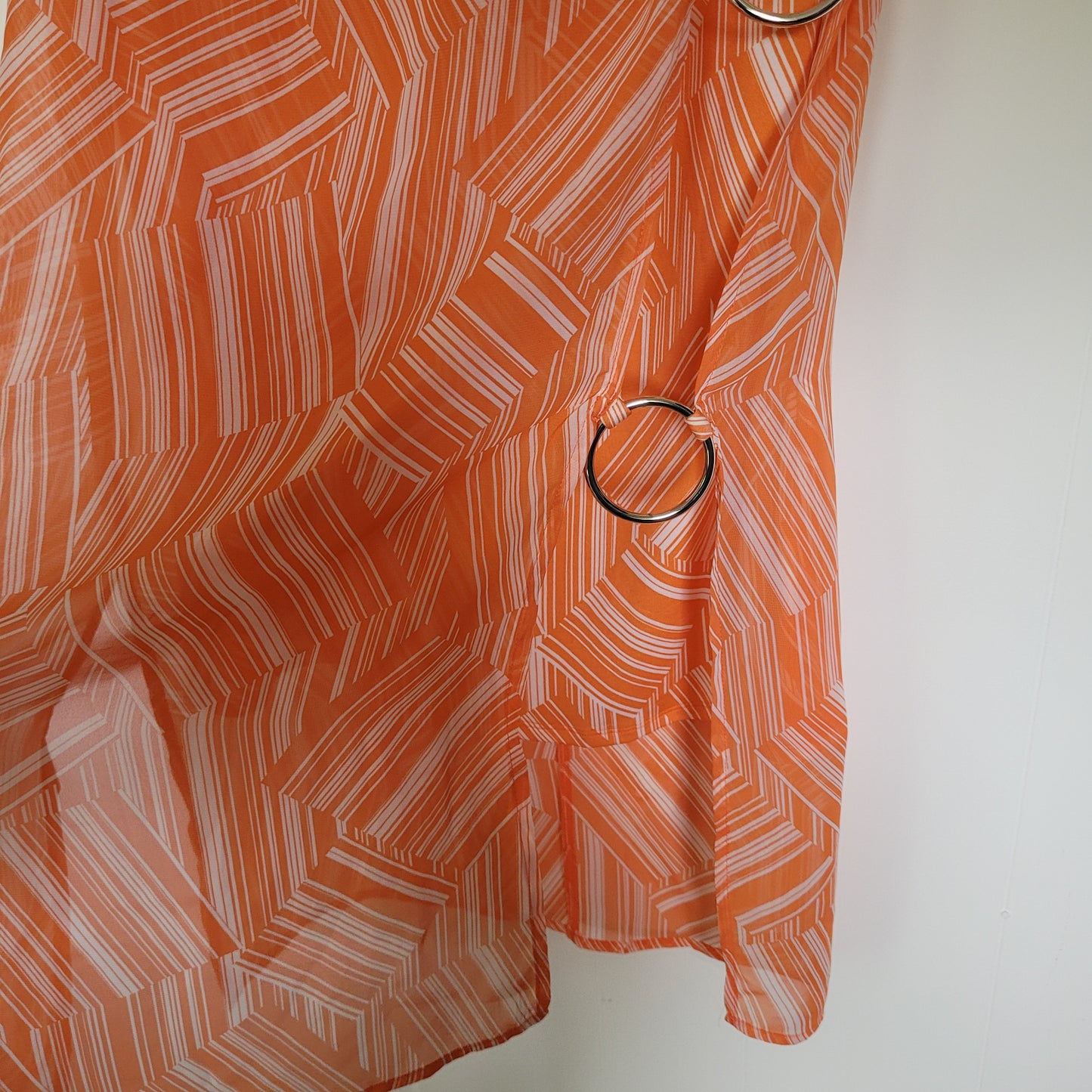 Orange Geometric Layered Sleeveless Top - EST. 1946 (XS)