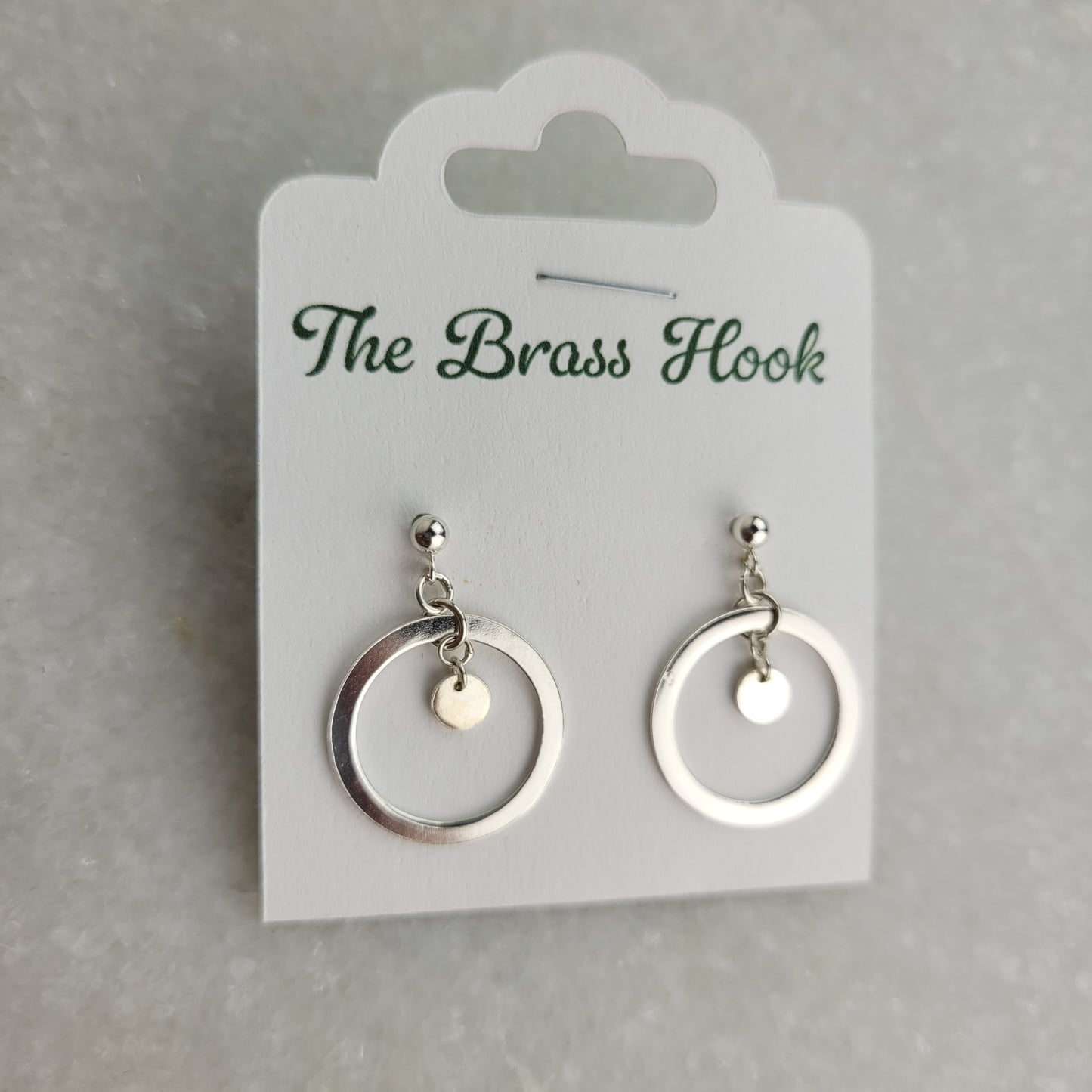 Silver Tone Circle Dangle Earrings