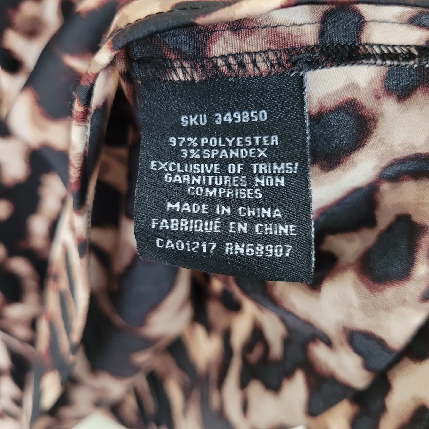 Leopard Print Mock Neck Sleeveless Top - Le Château (Size Small)
