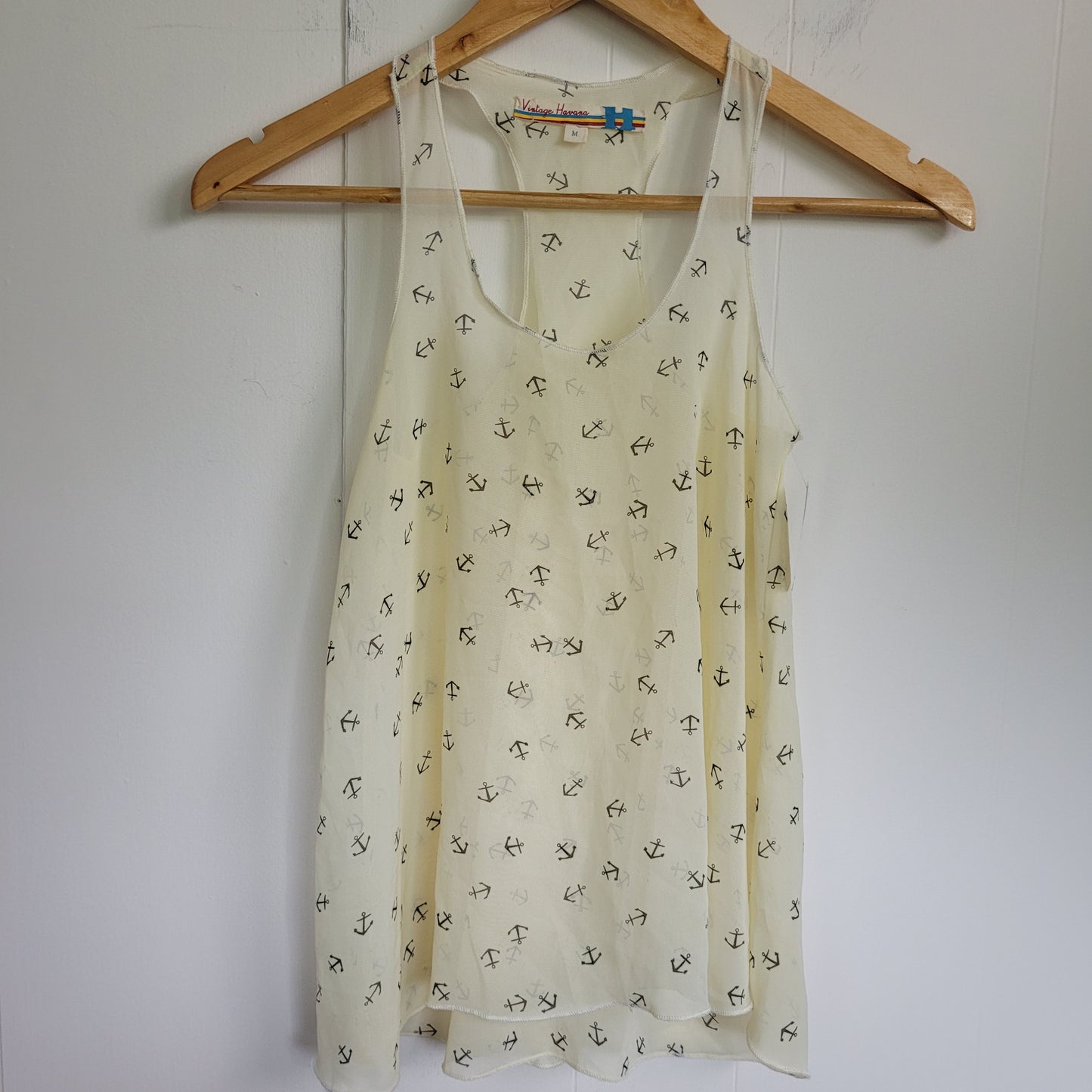 Anchor Print Racerback Tank - Vintage Havana (Medium)