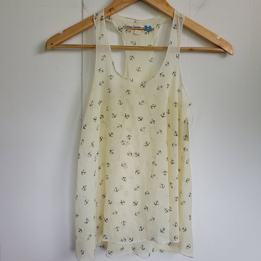 Anchor Print Racerback Tank - Vintage Havana (Medium)