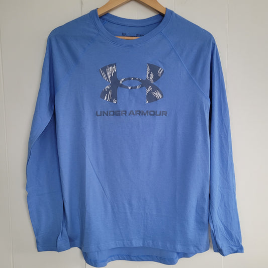 Blue HeatGear Long Sleeve Athletic Top - Under Armour (Size M)