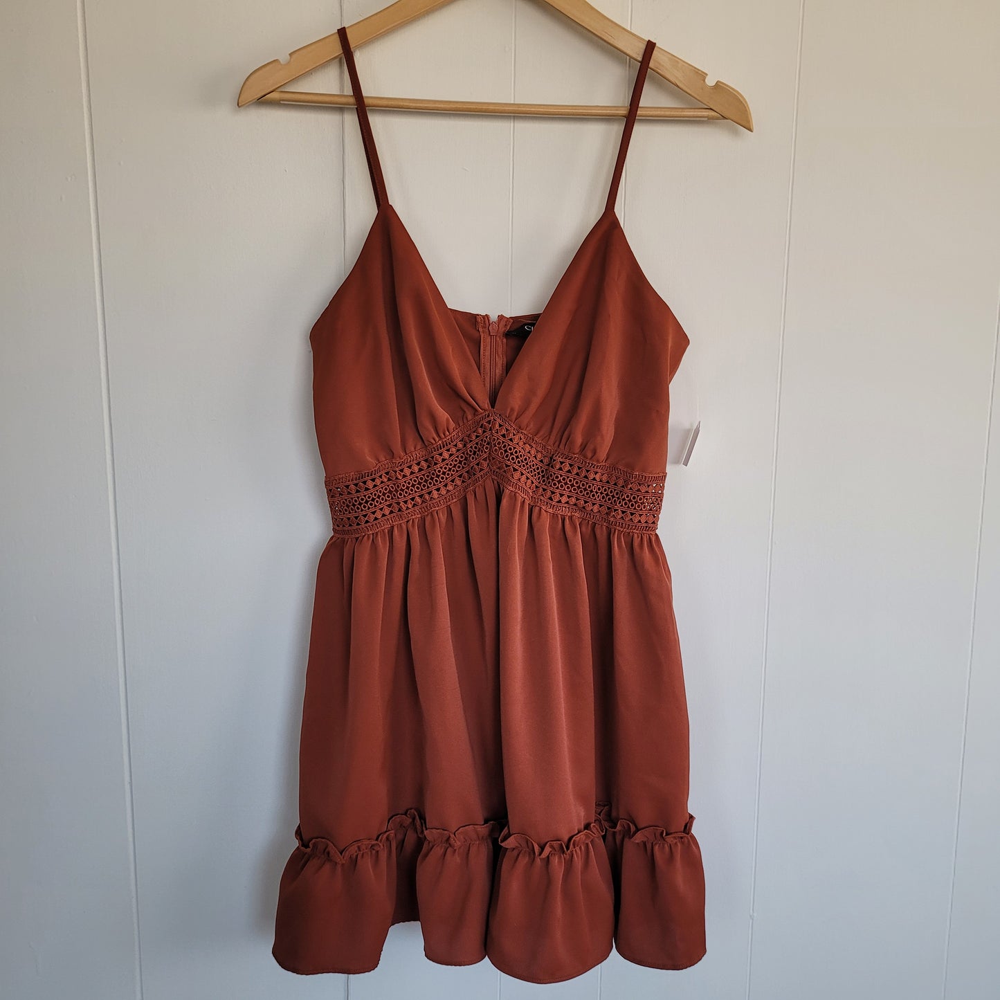 Rust Flowy Mini Dress - Cider (Small)