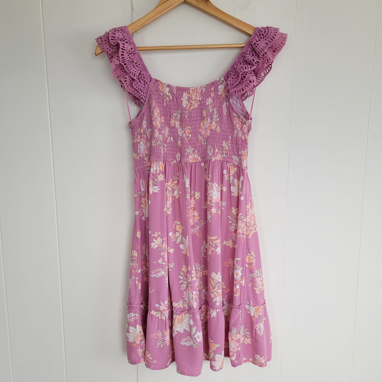 Pink Floral Smocked Dress - Wild Skye (Medium)