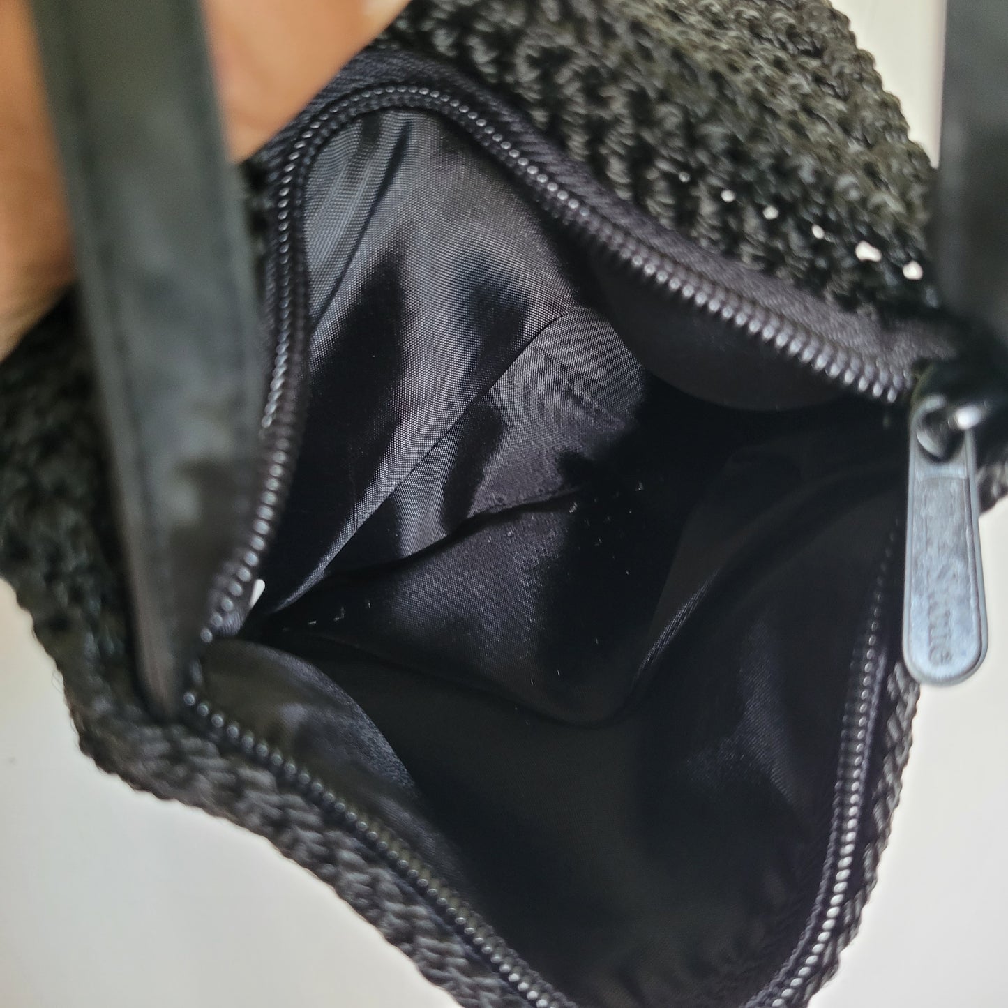 Black Woven Crossbody Bag - The Stone