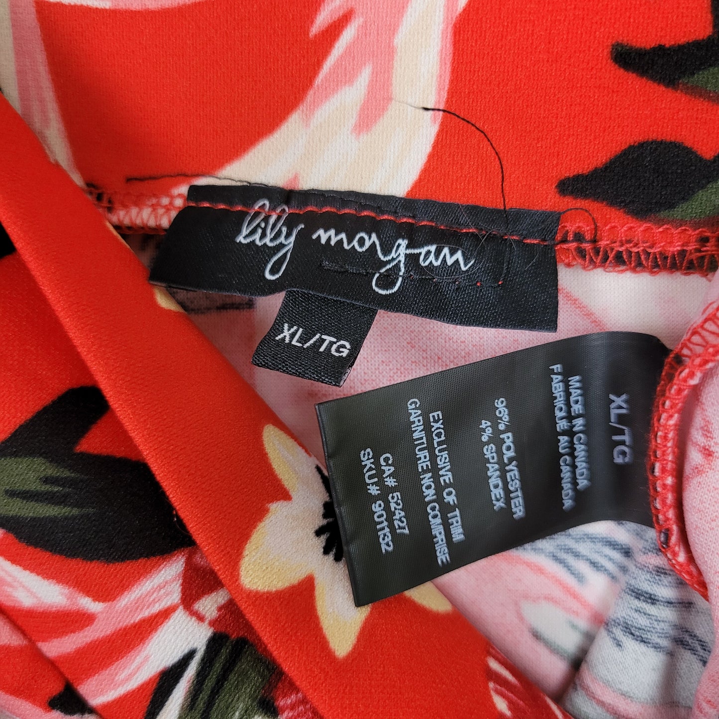 Red Tropical Floral Mini Skirt - Lily Morgan (XL)