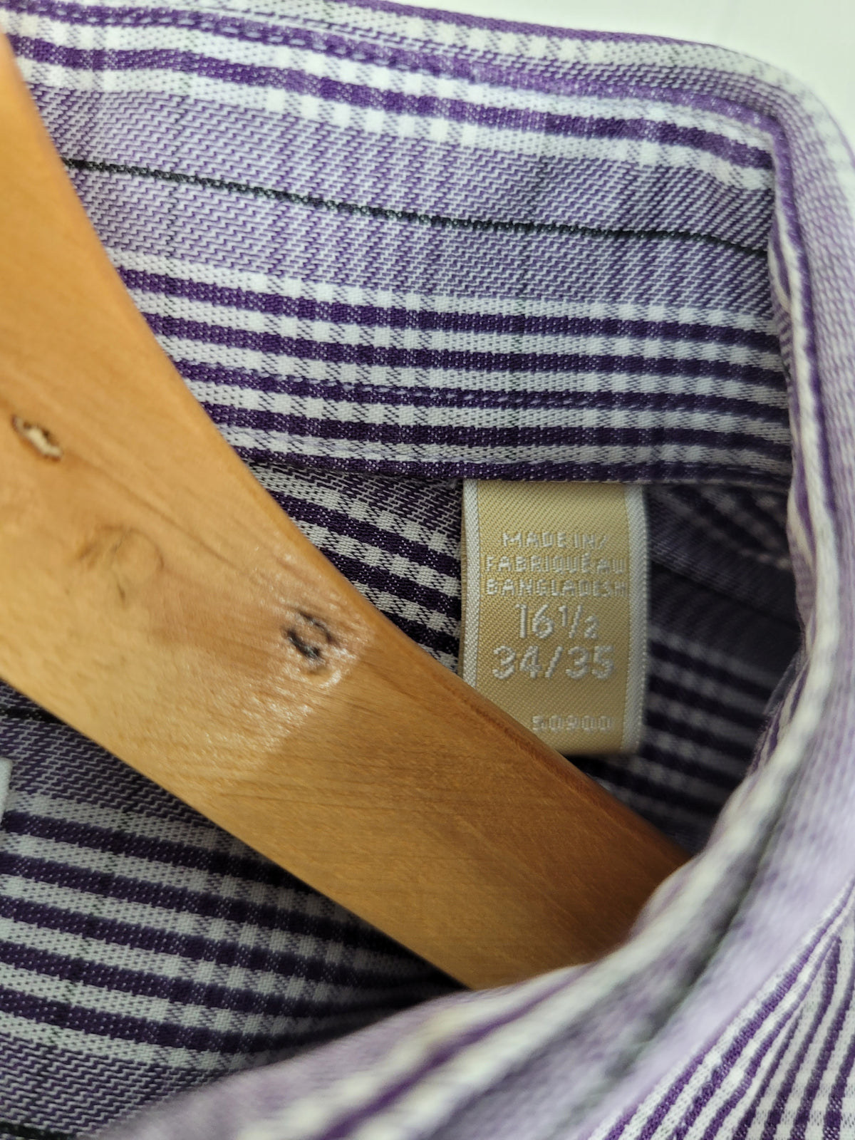 Michael Kors Large Purple Plaid Long Sleeve Button-Up Shirt