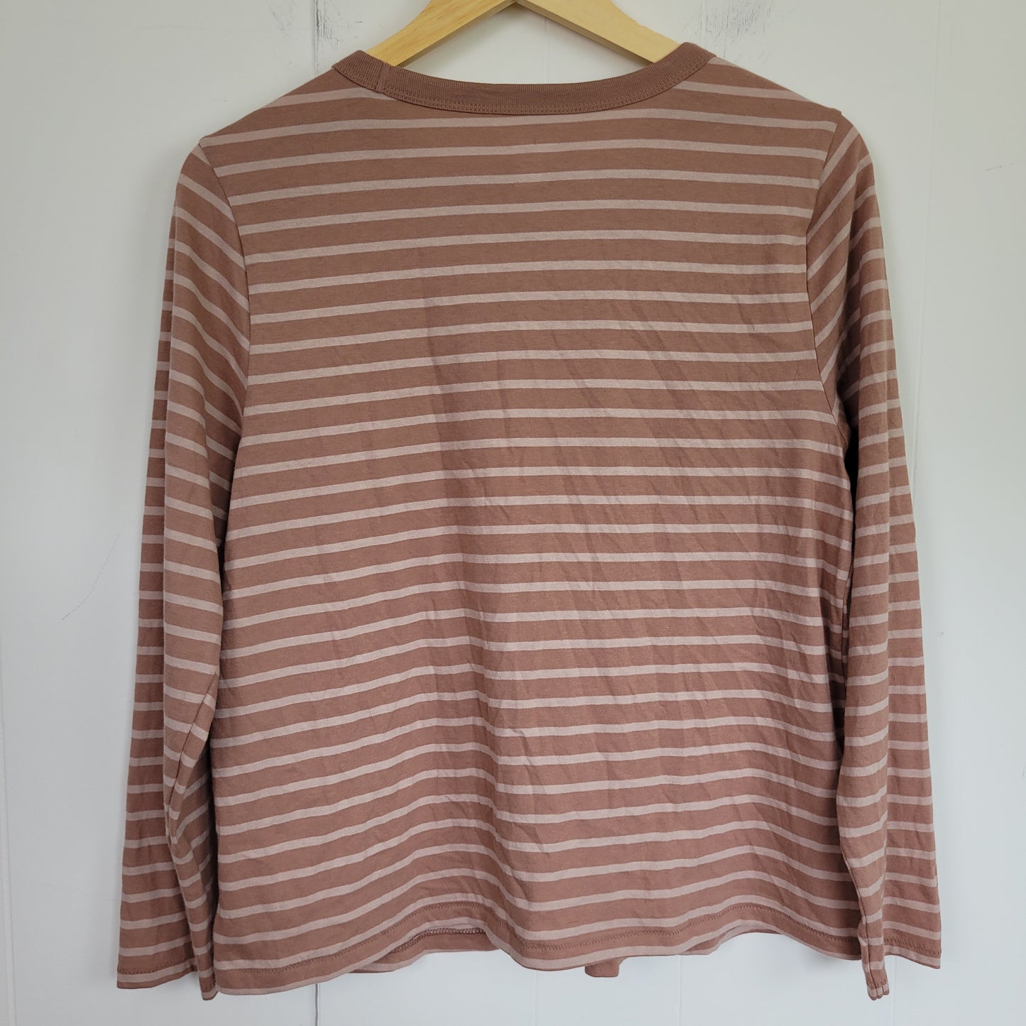 Mocha & Cream Striped Long Sleeve Tee - Old Navy (Petite Medium)
