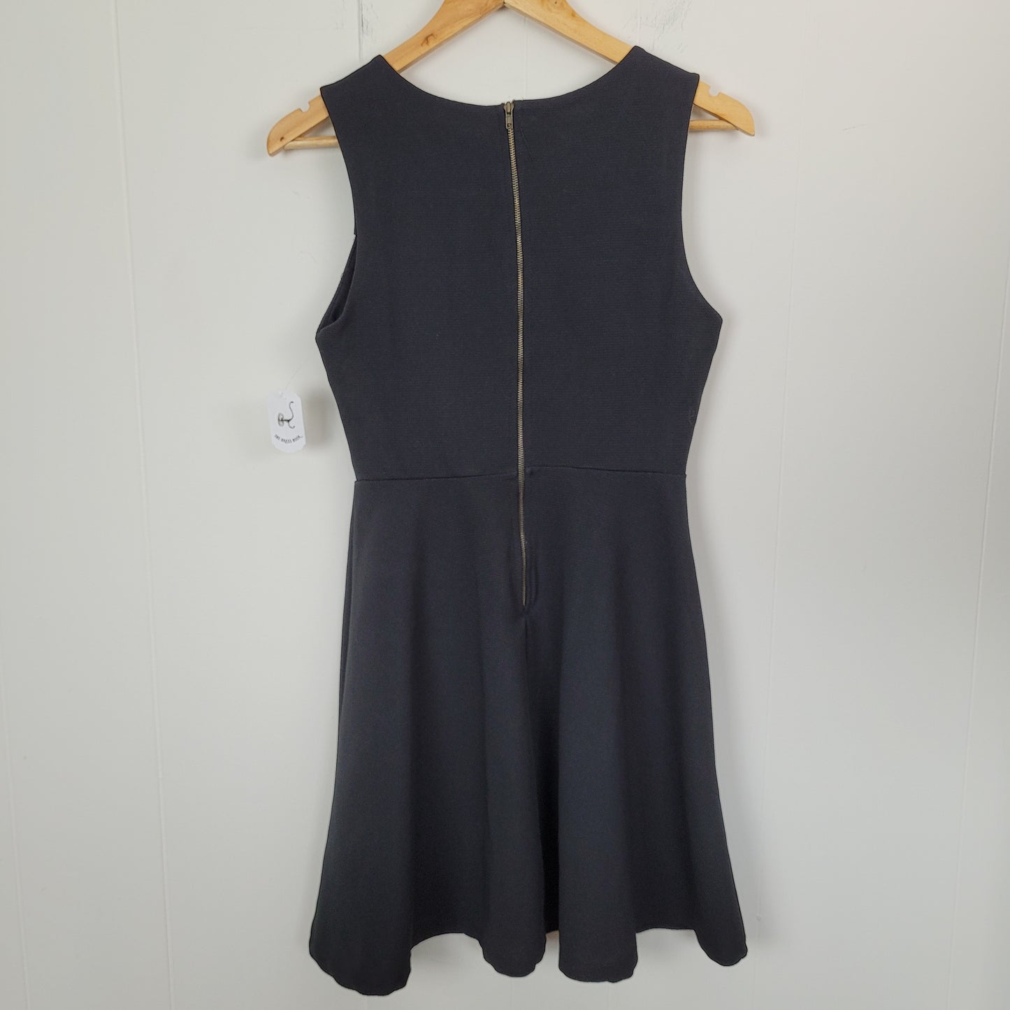 Black Textured Fit & Flare Dress - Monteau (Medium)