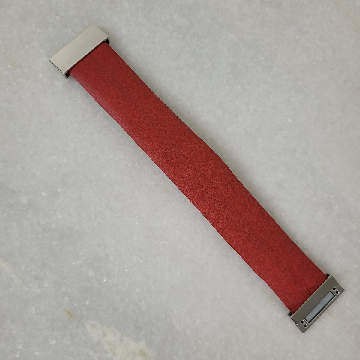 Red Snake Print Crystal Magnetic Bracelet