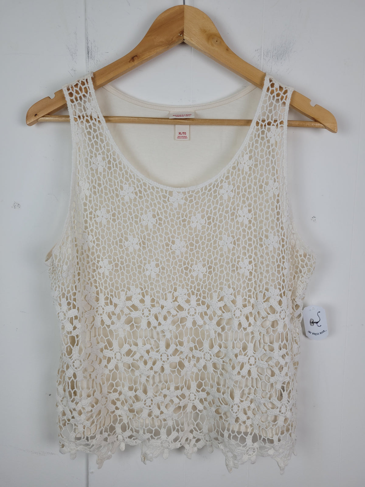 Mossimo Supply Co XL Cream Crochet Lace Tank Top