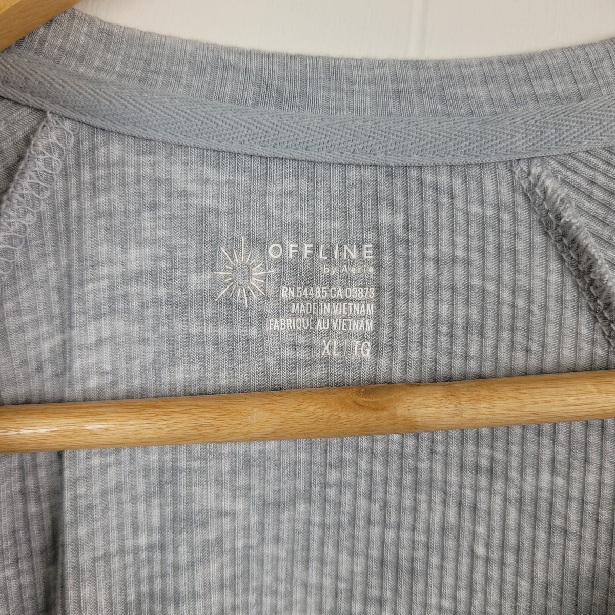 Grey Ribbed Long Sleeve Top - OFFLINE by Aerie (Size XL)