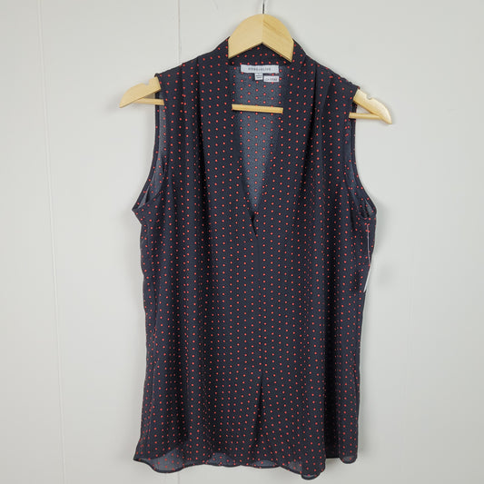 Black & Red Polka Dot Sleeveless Blouse -  Rose + Olive (Large)