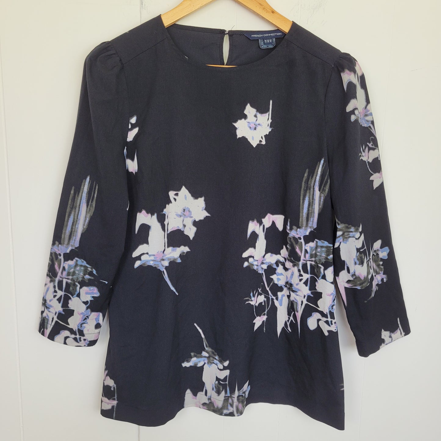 Black Floral Blouse - French Connection (US 8)