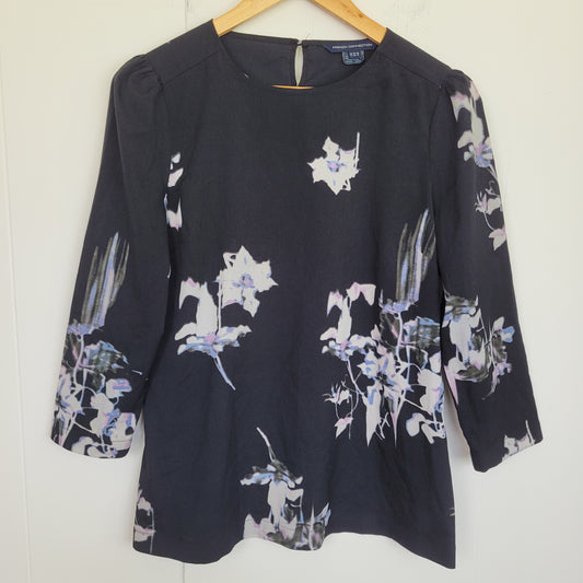 Black Floral Blouse - French Connection (US 8)
