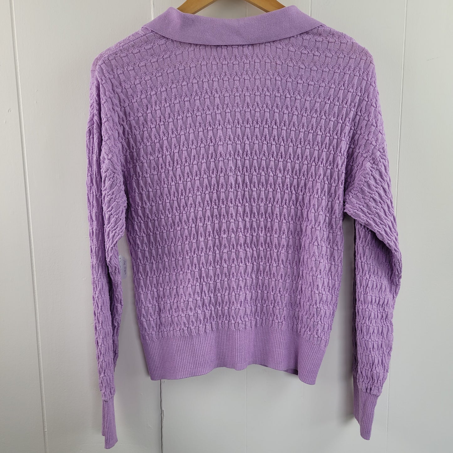 Lavender Purple Textured Knit Sweater - Joe Fresh (XL)