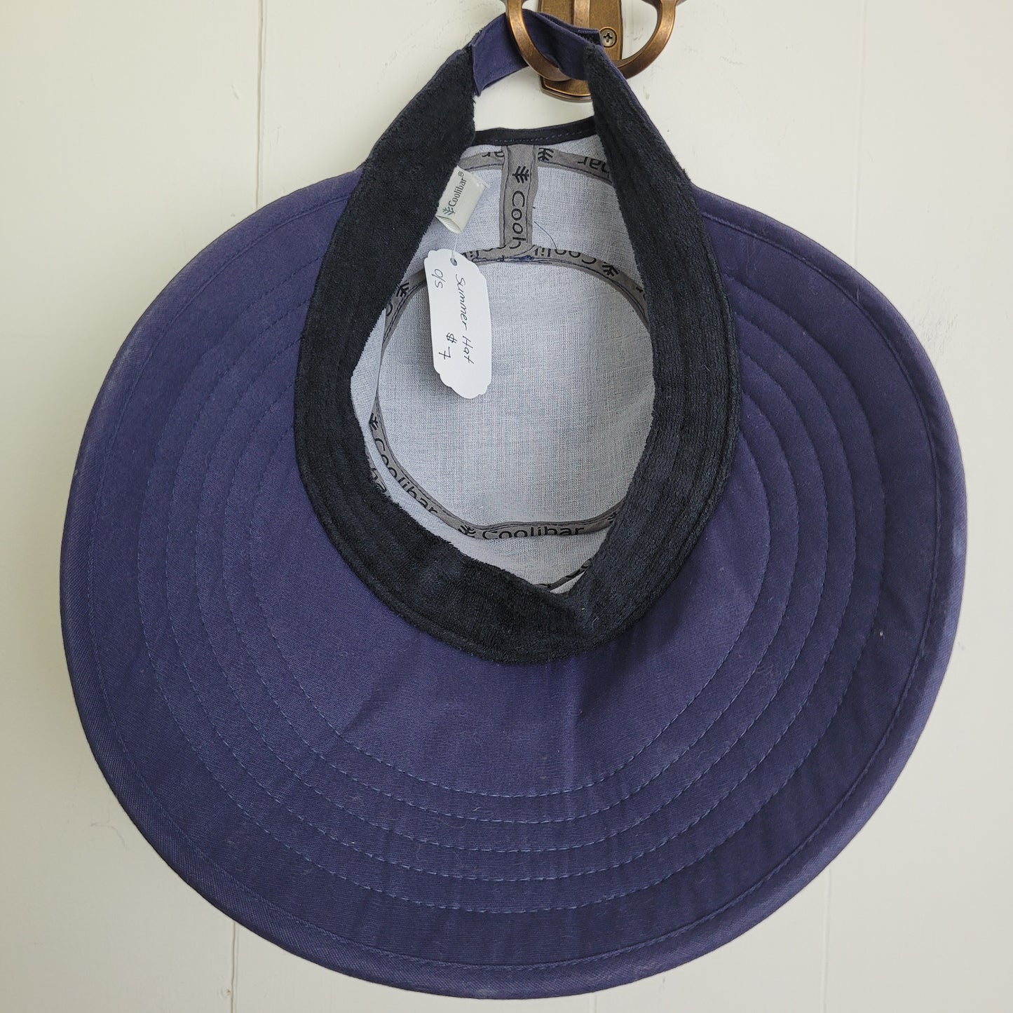 Navy Wide Brim Sun Visor Hat - Coolibar
