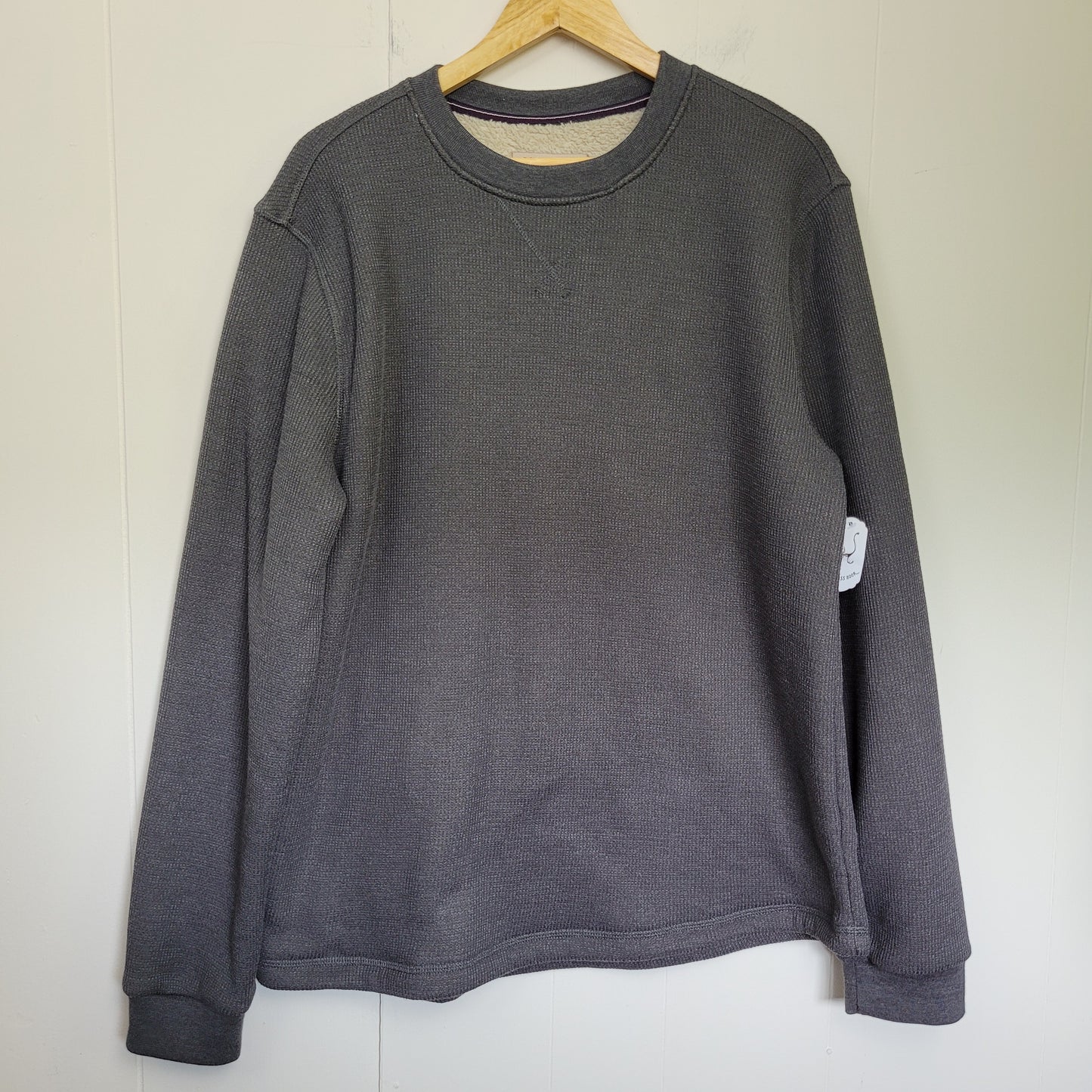 Grey Sherpa-Lined Thermal Pullover - BC Clothing Co Heritage (Large)